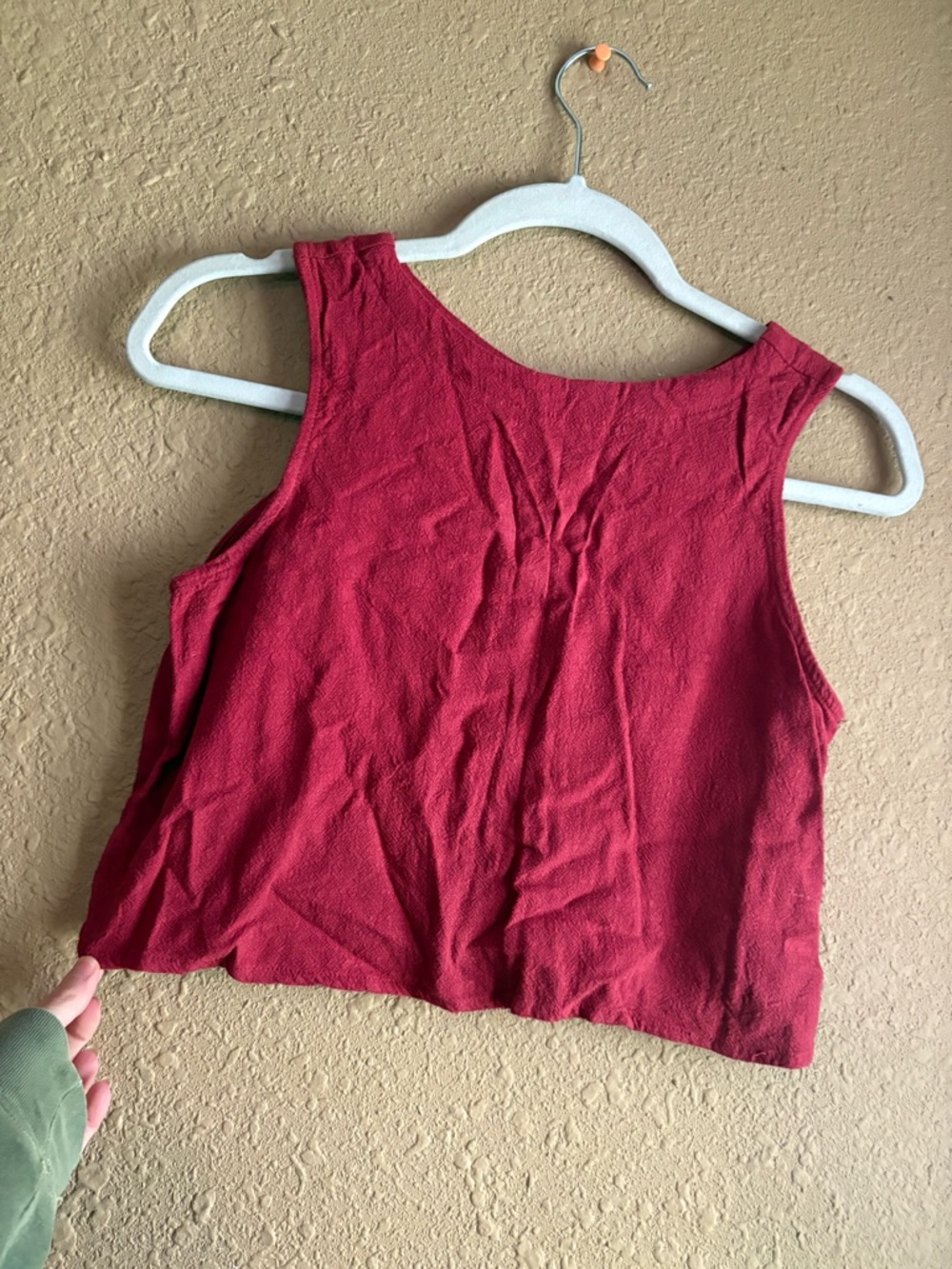 Women's Burgundy Never Worn Cropped Tank Top + Pant Set